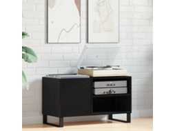 Vidaxl Armário Para Discos De Vinil Carvalho Preto 85 X 38 X 48 Cm
