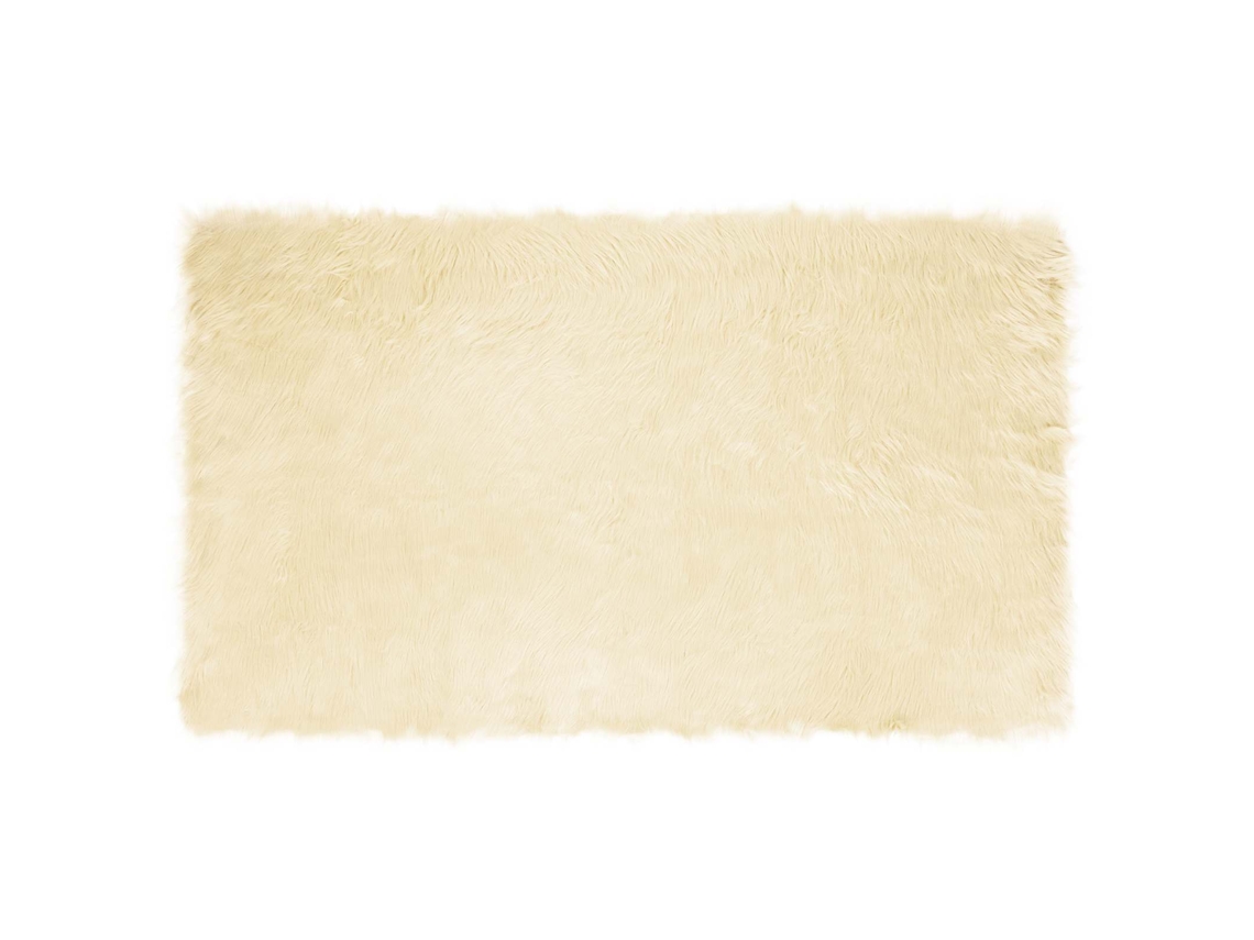 Vidaxl Tapete De De Ovelha Sintética Tafalla Creme 100 X 200 Cm