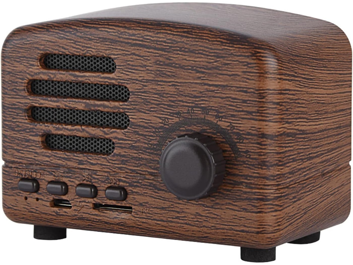 Caixa De Som Bluetooth Retrô, Woofer De 5 Polegadas Com Graves Potentes Em