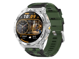 Smartwatch Amoled De 1,6" Com Rastreador Fitness, À Prova D'água Ip68, Bateria De 600 Mah, 20 Modos Esportivos (verde)