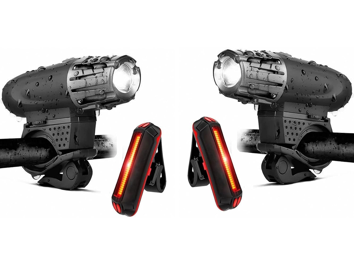Conjunto De 2 Luzes Bicicleta Recarregáveis Usb, Dianteira E