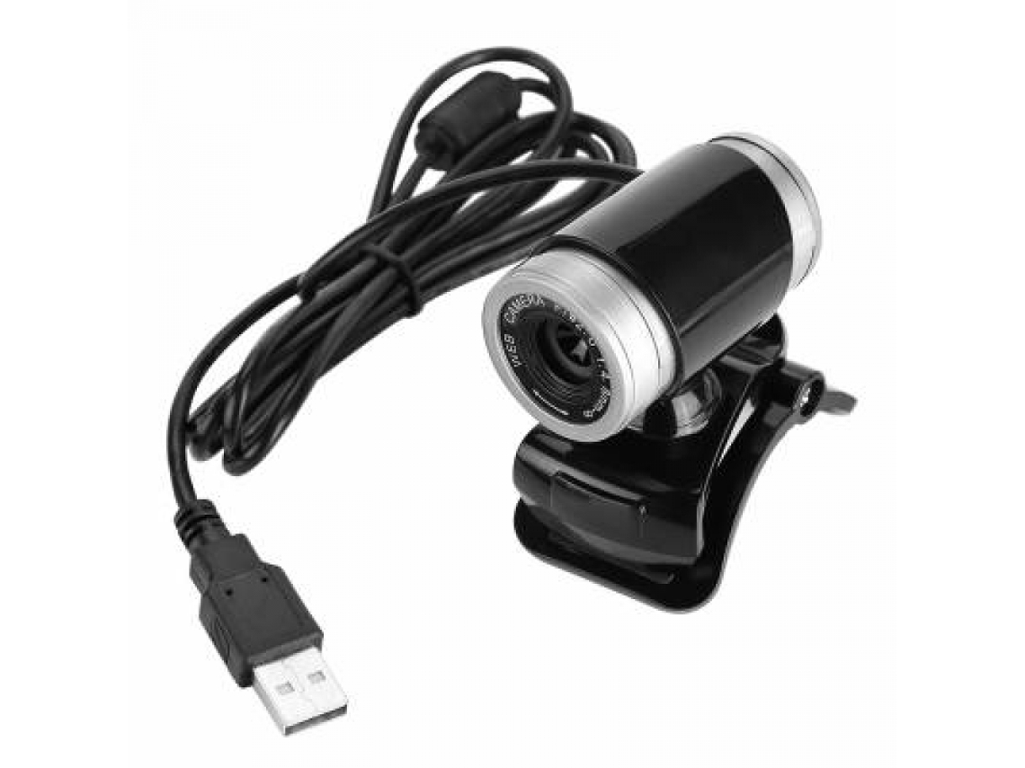 Webcam Usb, Hd, 12mp, Preta E Prateada, Com Clipe E Rotação 360°, Para Computador E Videoconferência