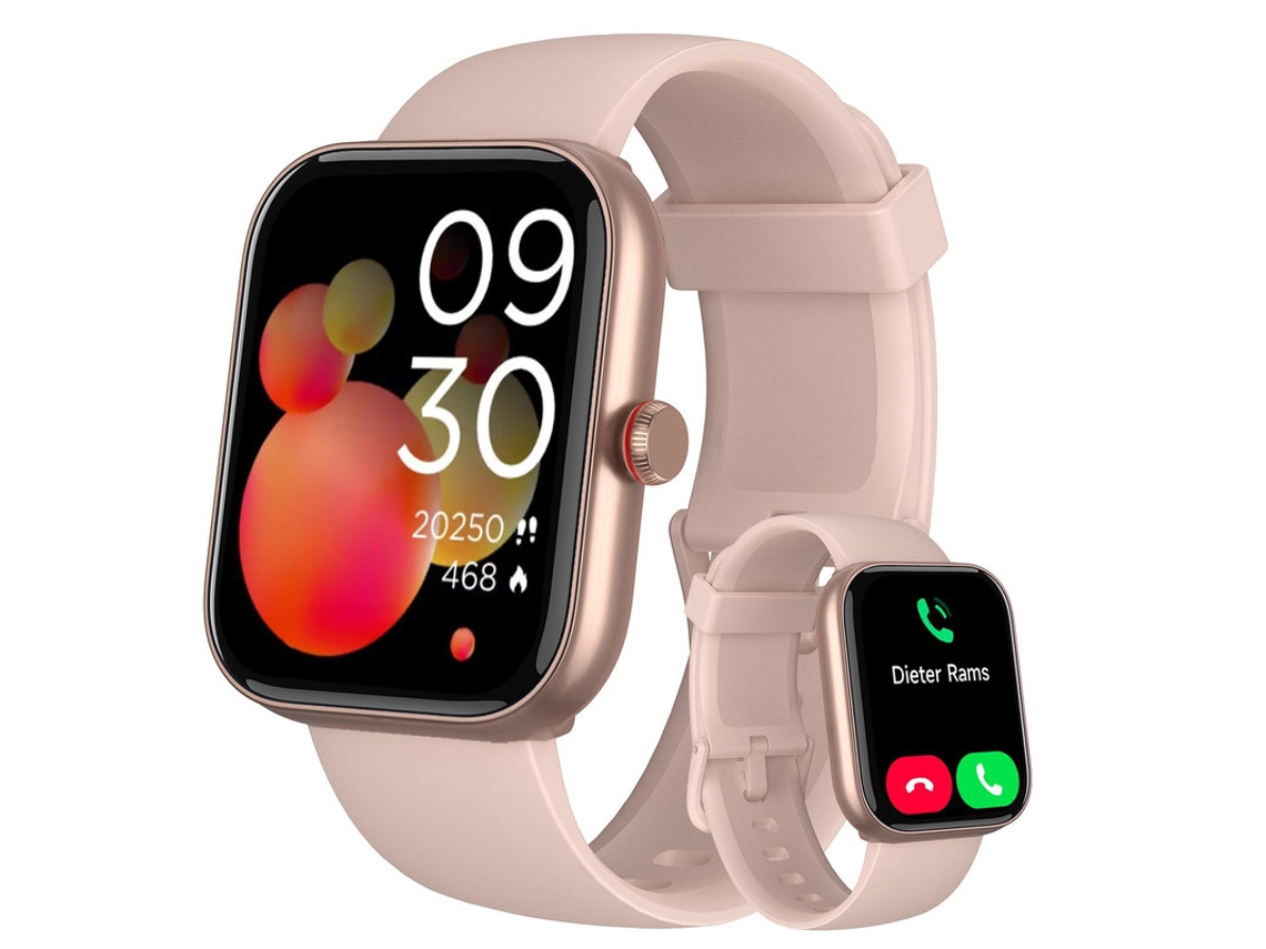 Smartwatch YIZHOOD Idw20 1.91 Inch Chamada Bluetooth Ip68 Monitorização Da Saúde À Prova de Água 100+ Modos Desportivos 300Mah Android e Ios Rosa