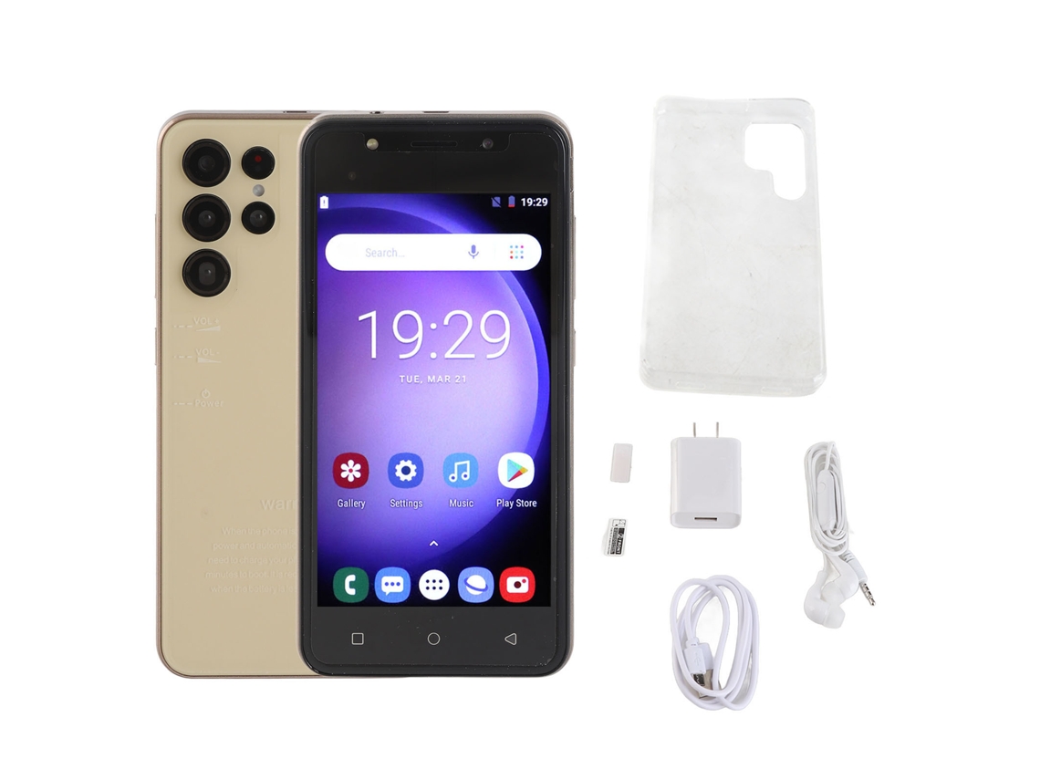 Celular Desbloqueado 3g 5.0 Polegadas Ips Hd 4gb Ram 32gb Rom Reconhecimento Facial Android 10 Dourado