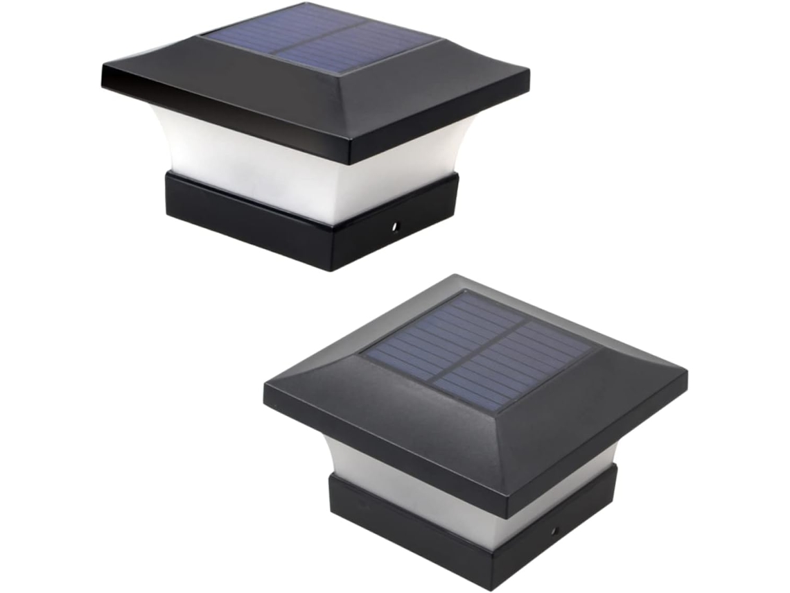 Conjunto De 2 Luminárias Solares De Led Brancas Para Cerca, Lâmpadas Decorativas Para Jardim E Pátio