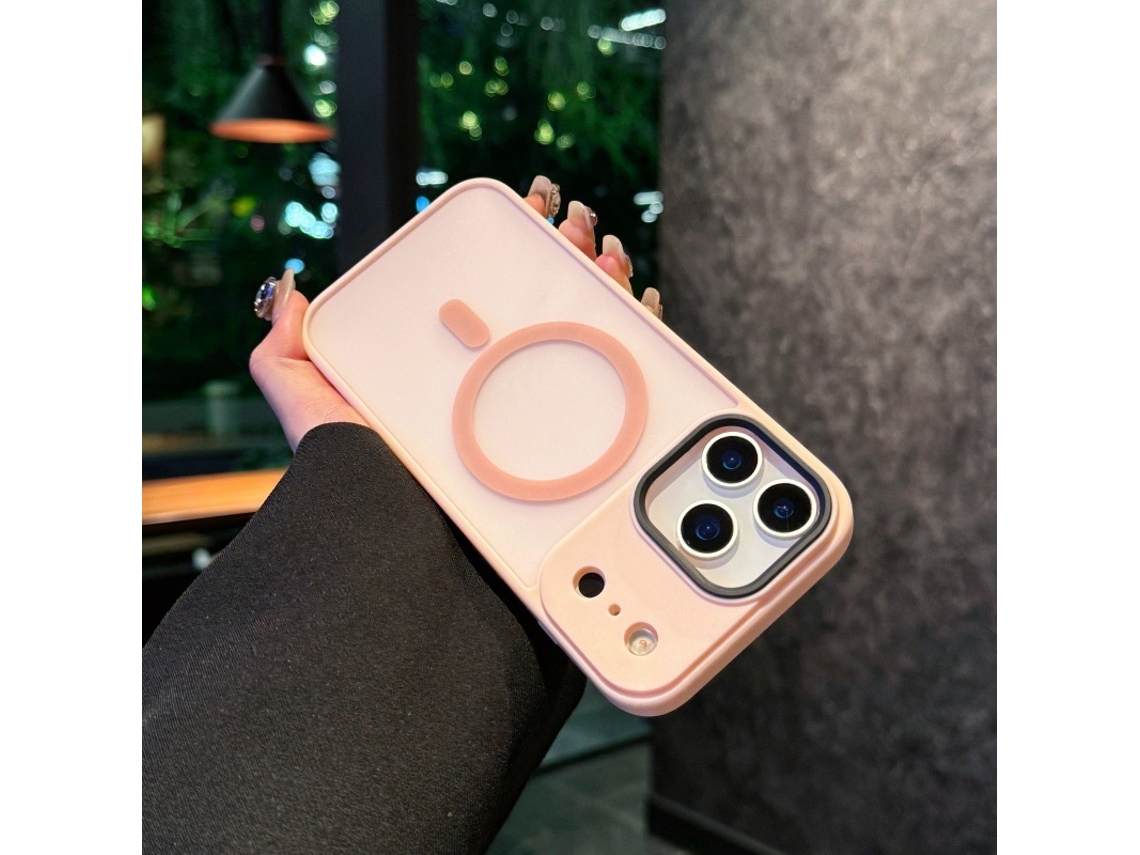 Capa Para Iphone 17 Rosa Magnética Com Toque Fosco E Transparente