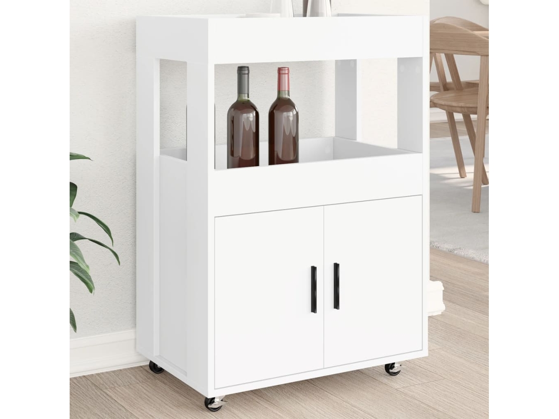 Carrinho De Bar 60x39,5x89 Cm Derivados De Madeira Branco Lovely Home