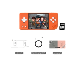 Console De Jogo Portátil, 64gb De Armazenamento, 5516 Jogos Pré-instalados,laranja 64g