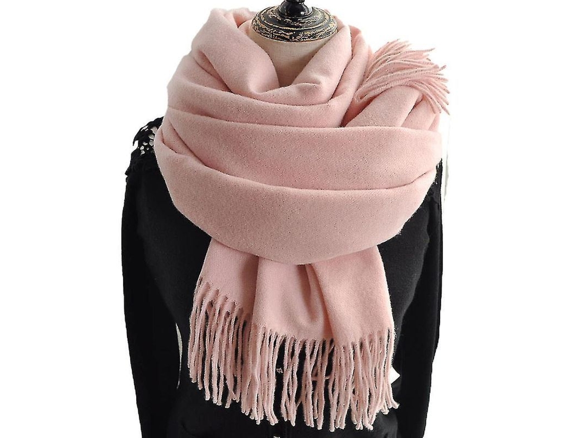 2026 bufanda Manta para Mulher com Textura de Cashmere Suave e Design Clássico de Cor Sólida com Borlas para Outono e Inverno