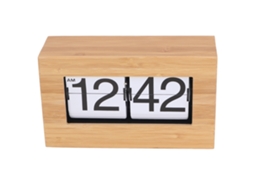 Relógio de mesa automático retrô vintage 2026 com números grandes, ideal para escritório e sala de estar, fundo branco.