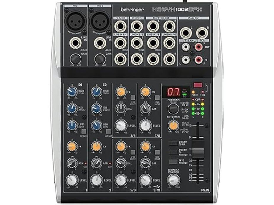 Mixer Analógico Behringer Xenyx 1002sfx 10 Canais 2 Pré Amplificadores De Microfone Usb
