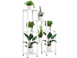Suporte Para Flores De 7 Níveis, Aço Branco, 65x23x94,5 Cm.