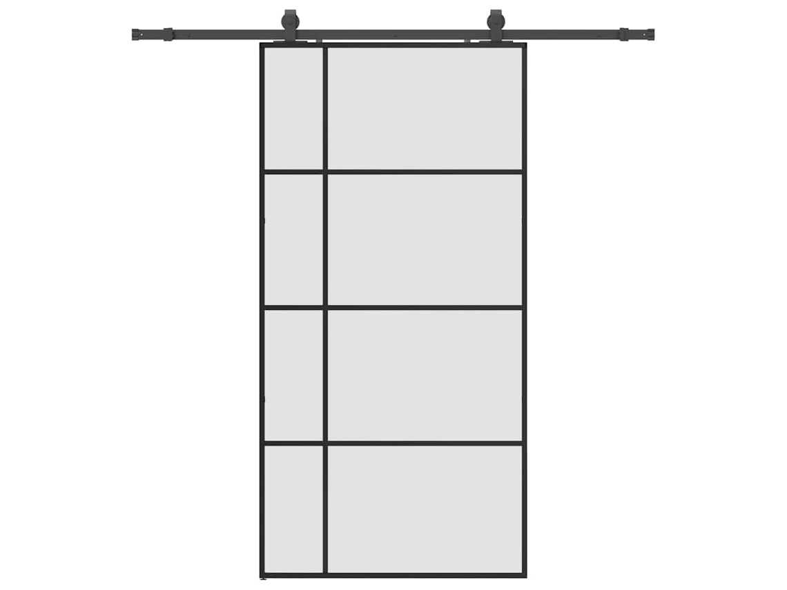 Sliding Door, Sliding Doors Vidaxl Preto Vidro (102.5 X 205 Cm (200 Cm Sliding Rail))