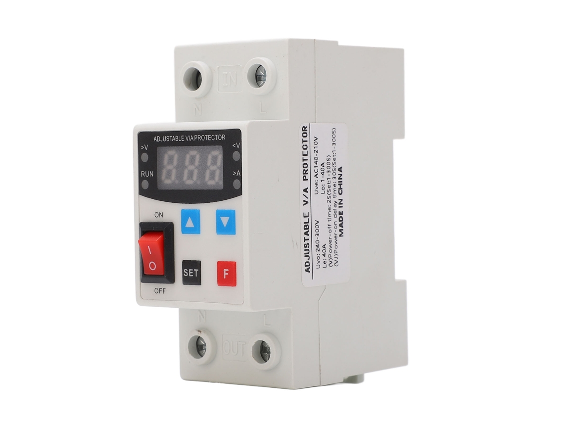 Dispositivo de Proteção de Tensão Sobrecarga e Baixa 240V 300V 40A ajustável S/MARCA
