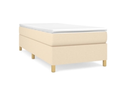 Cama com Molas/colchão 100x200 Cm Tecido Cor Creme MAISON EXCLUSIVE