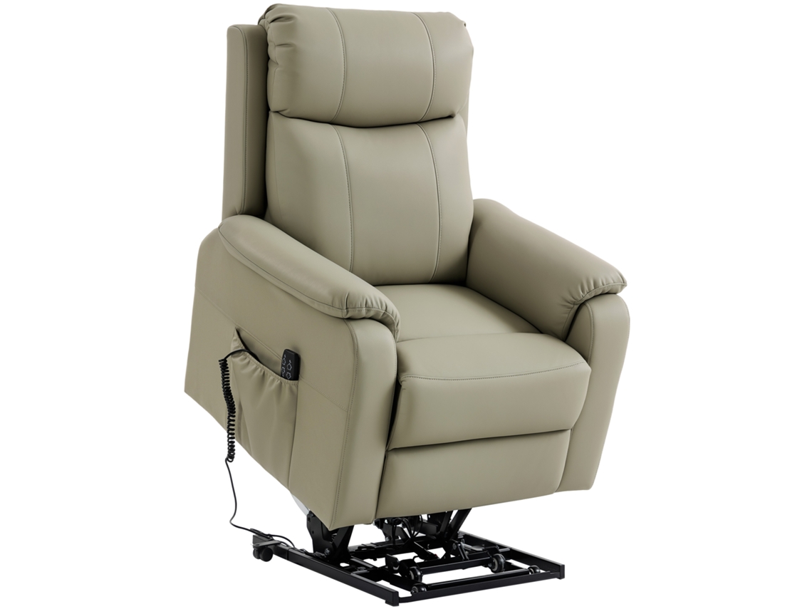 Cadeira Elevadora Elétrica Reclinável S/MARCA com Motor Duplo Creme (87x96x105cm)