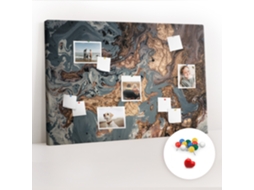 Quadro De Cortiça Mármore Decorativo Para A Sala De Estar Espelharte (120x80 Cm)