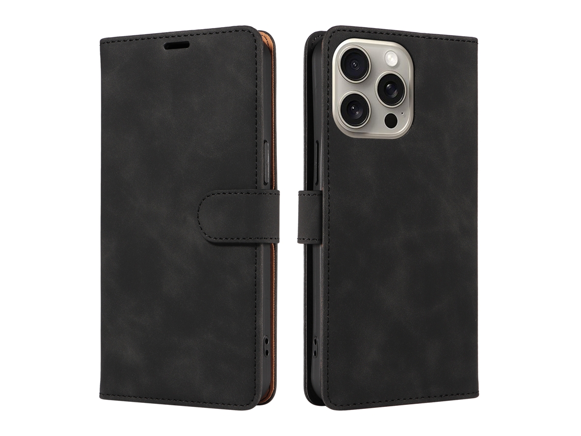 Capa De Couro Para Celular Com Proteção Antirroubo Para Iphone, Preta.