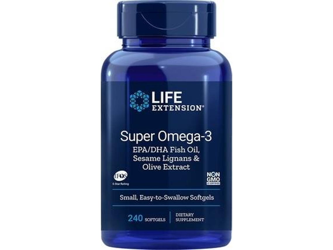 Chá LIFE EXTENSION Omega-/ Com Lignanas De Gergelim E Extrato De Azeitona (240 pérolas)