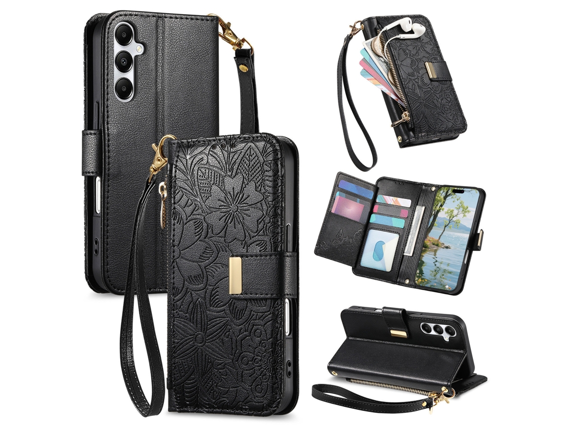 Capa Para Samsung Galaxy S26 Ultra Em Pu Dobrável Com Design Flip, Inclui Cordão De Pulso. Preto Czhhmart