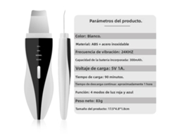 (modelo 2) Aparelho Ultrassônico Doméstico Para Limpeza Facial Com Raspador, Removedor De Cistos E Limpador De Poros.