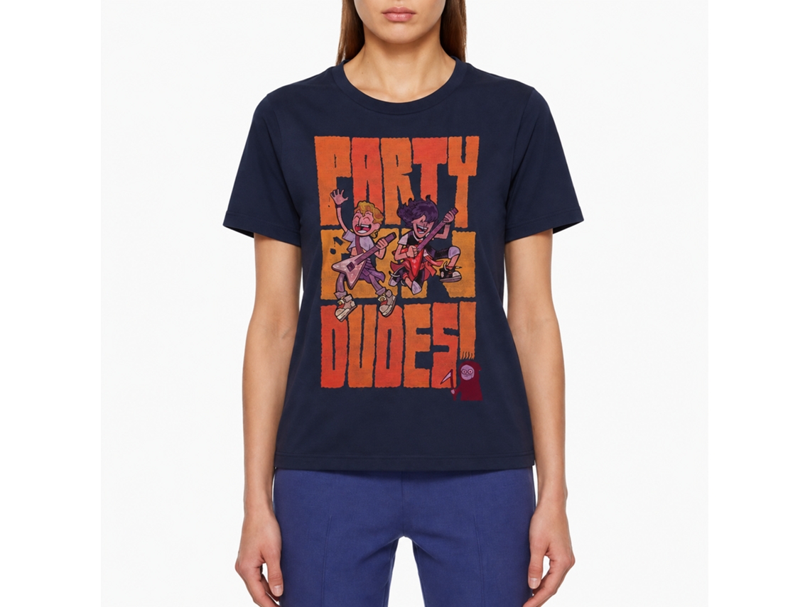 Rockinstone Bill And Ted Party Dudes Navy Adult T-shirt Size:l