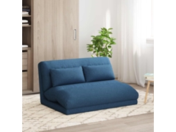 Vidaxl Cadeira De Chão Ajustável Azul Tecido
