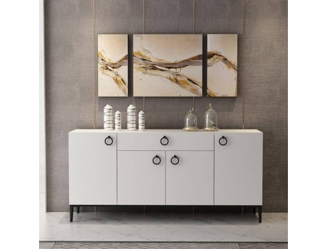 Armário Multiusos Da Lua HOMEMANIA (Nogueira-Painel de  Partículas de  Melamina, Metal-160 X 42 X 75)