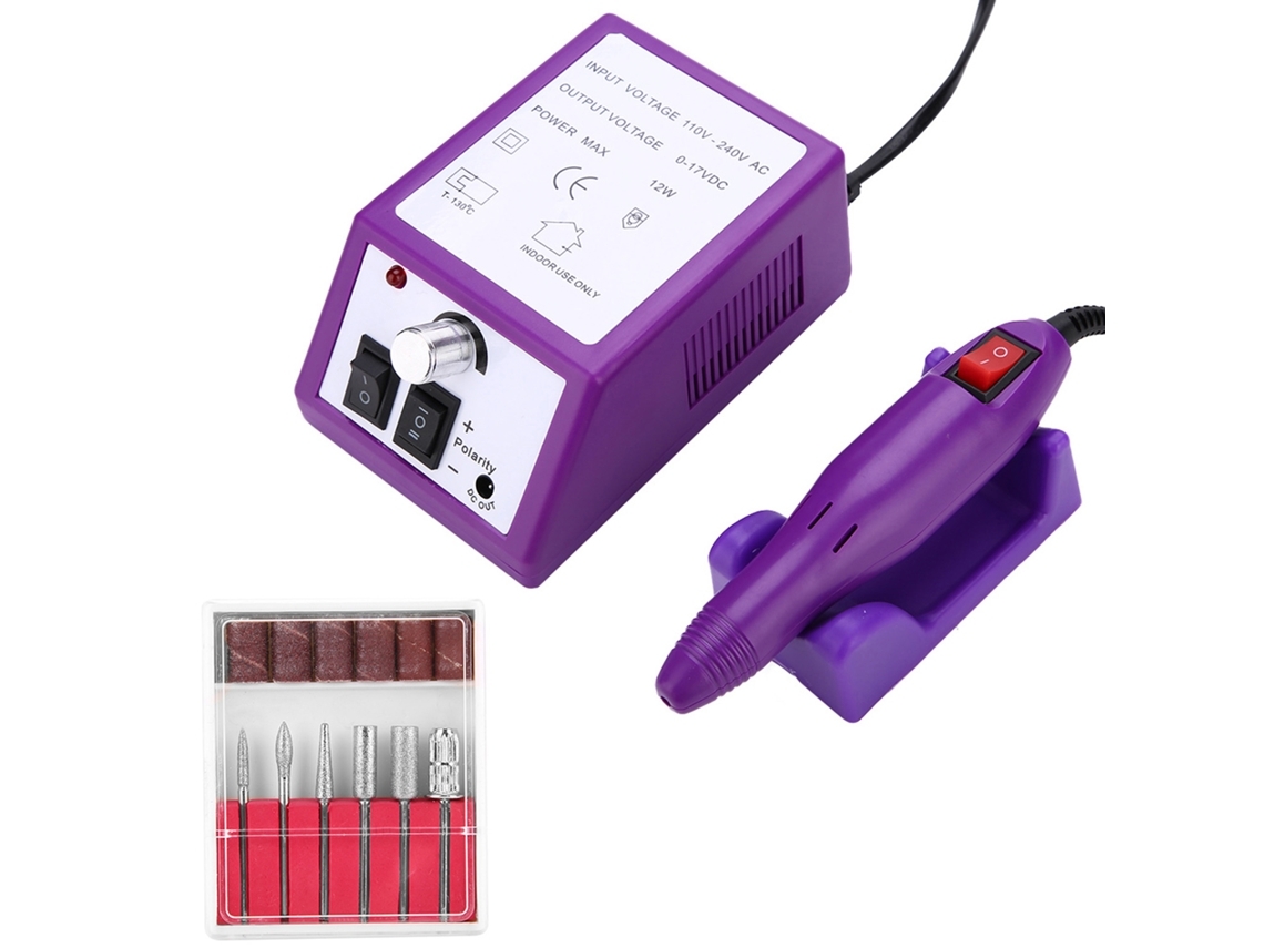 Kit Profissional De Polimento Elétrico De Unhas, Ideal Para Nail Art - Roxo
