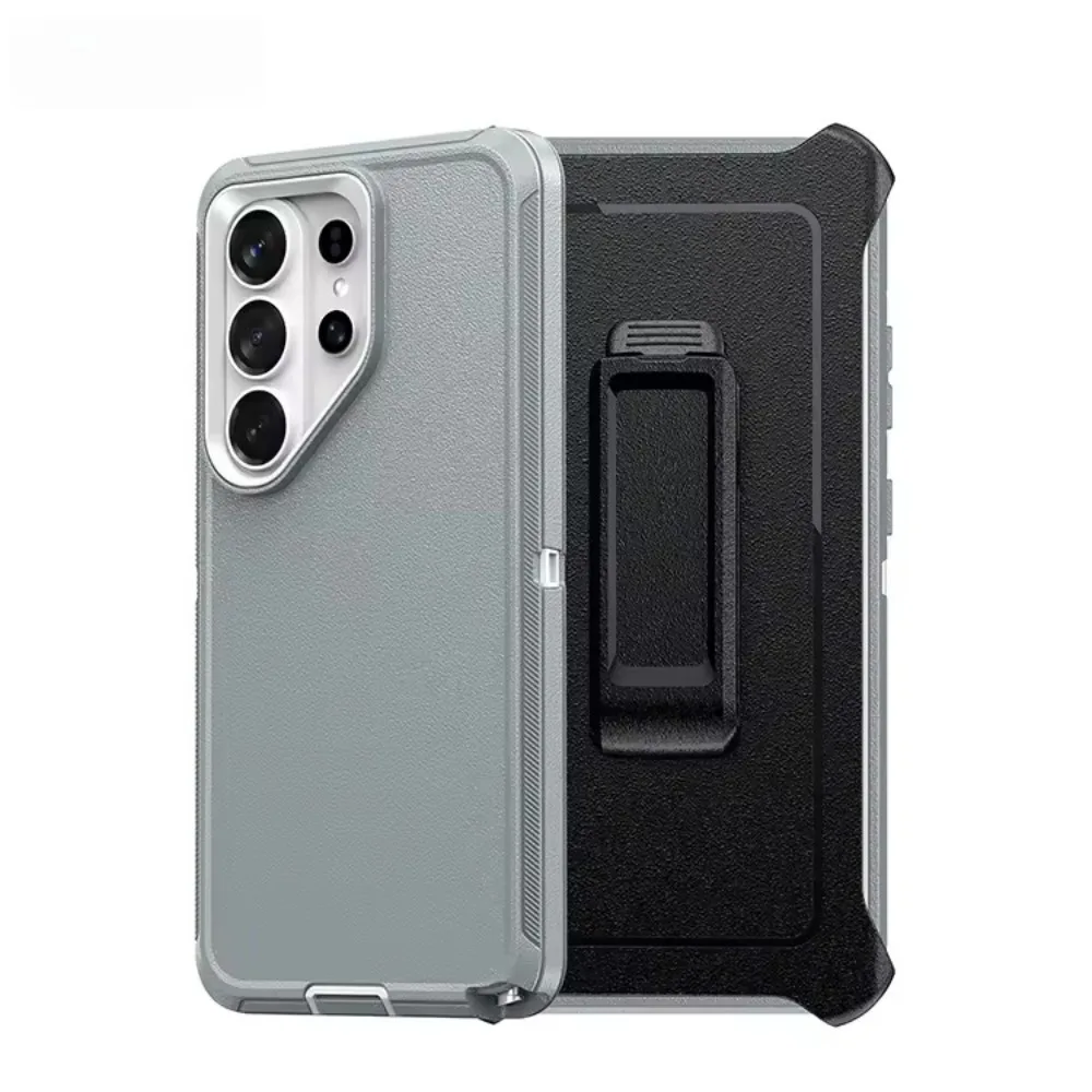 (cinza, Galaxy S22 Ultra 5g) Capa Protetora Resistente Com Clipe Para Cinto, Feita De Material Pctpu À Prova De Choque.