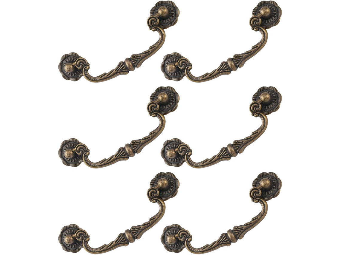 Conjunto De 6 Puxadores De Gaveta Retrô Em Metal, Espaçamento Entre Furos Em Mm, Estilo Vintage Para Móveis.