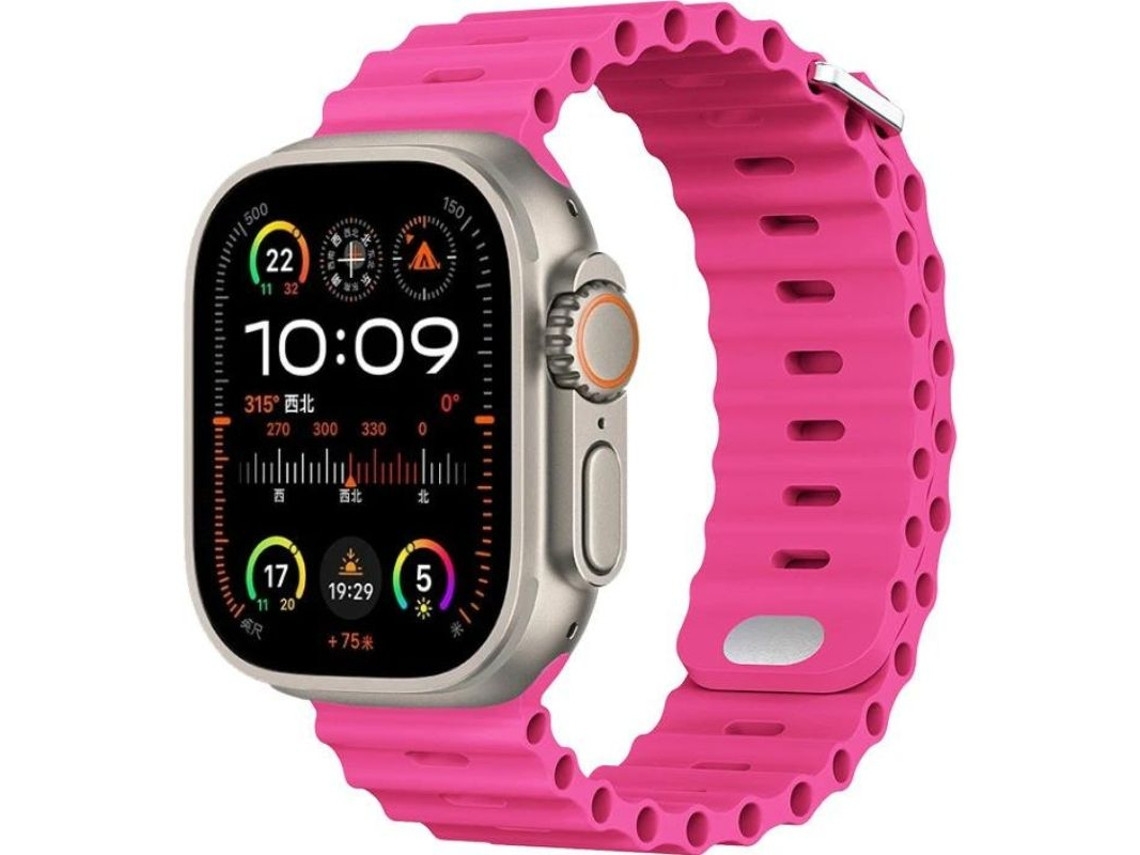 Pulseira ORYSIN Ocean Waves para Apple Watch 2 de 38 mm, design rosa, resistente e elegante.