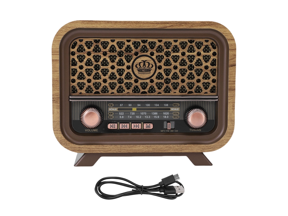 Rádio Retro Portátil EOOCOO (reprodução Bluetooth Rádio Am fm)