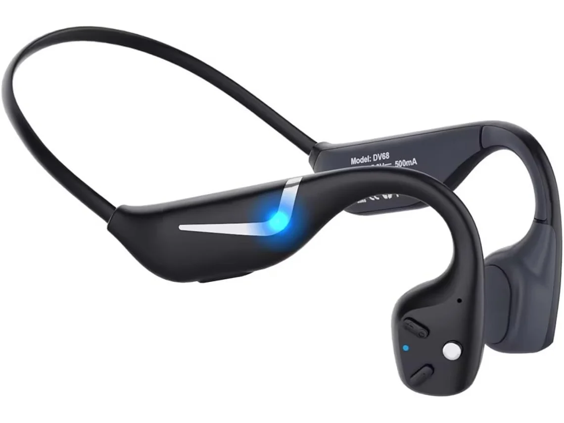 Fones De Ouvido Bluetooth De Condução Óssea À Prova D'água Ip67 Com Microfone Com Design De Orelha Aberta Para Corrida E Esportes (preto)