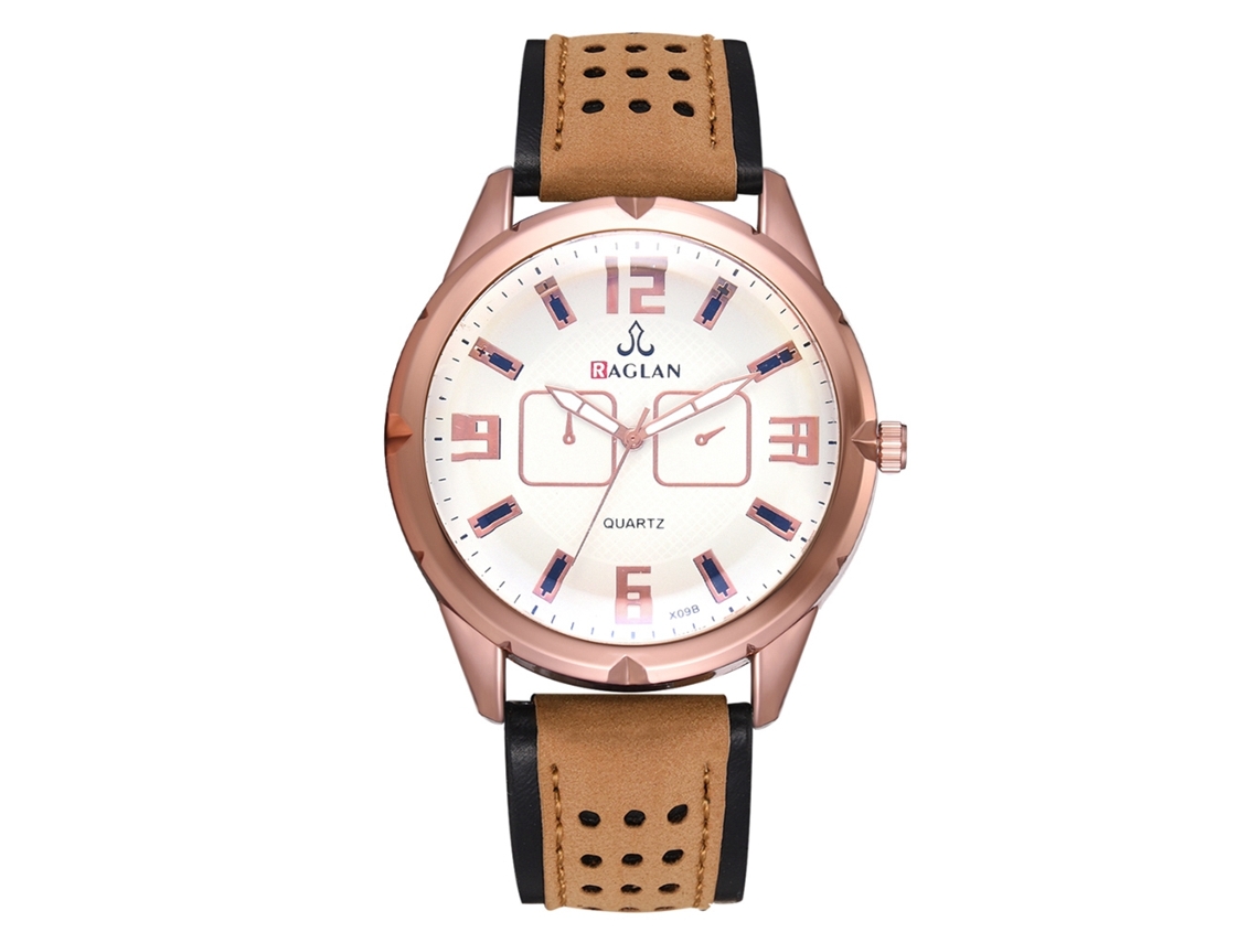 Relógio Masculino de Quartzo com Pulseira Pu Estilo Negócio Café Analógico