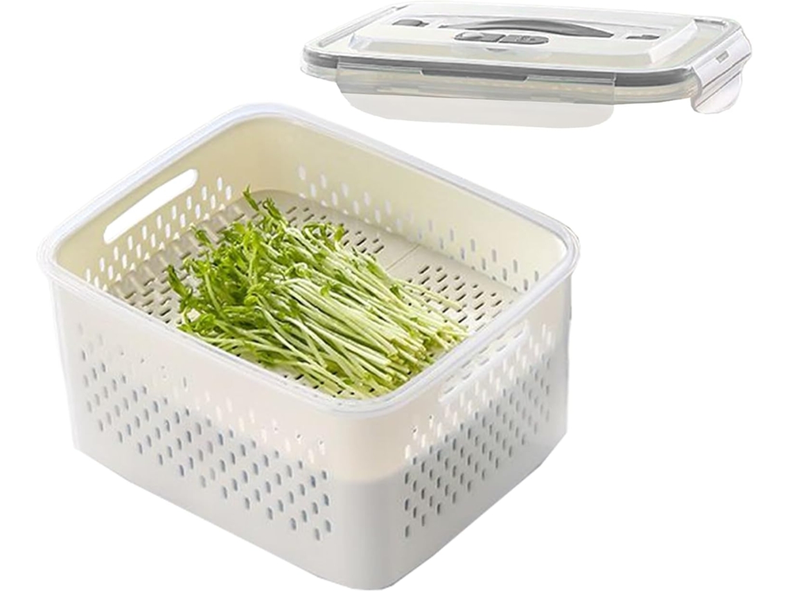 Recipiente Para Geladeira | Organizador Térmico Seguro Para Alimentos, Com Divisórias Para Drenage Gokoco