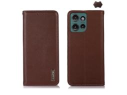 Capa Para Celular Motorola Edge 50 Global Khazneh Em Couro Bovino De Camada Superior Nappa.