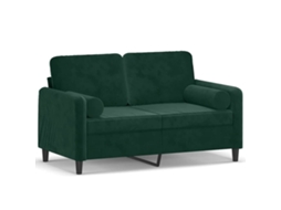 Maison Exclusive - Sofá 2 Lug. C/ Almofadas Decorativas 120 Cm Veludo Verde-escuro