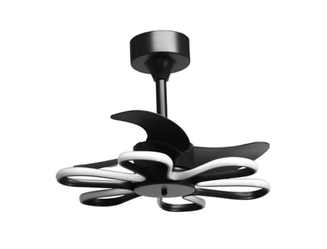 Ventoinha de Tecto Enebro Preta 3 Palas 30W30W Led 300040006000K A.41Xd.53Cm FERRIMEX