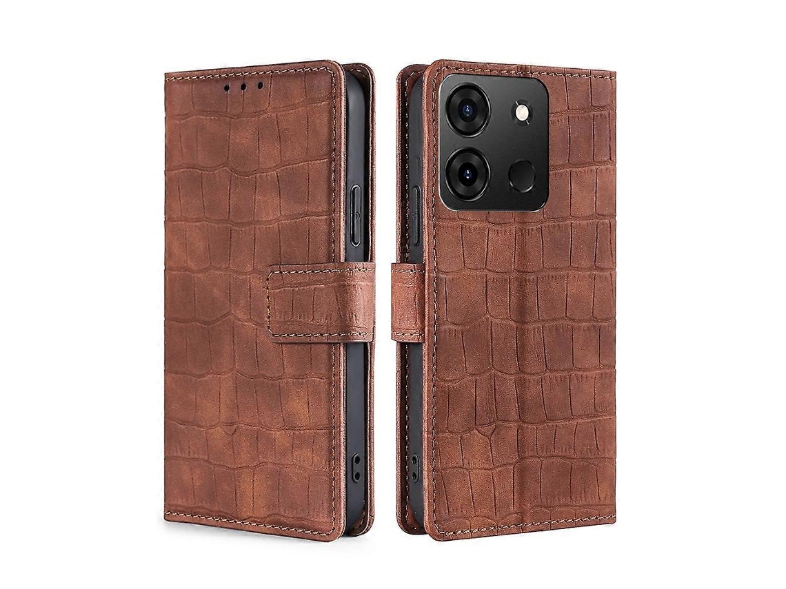 Capa De Celular Em Couro Com Fecho Magnético E Textura De Crocodilo Para Infinix Smart 7