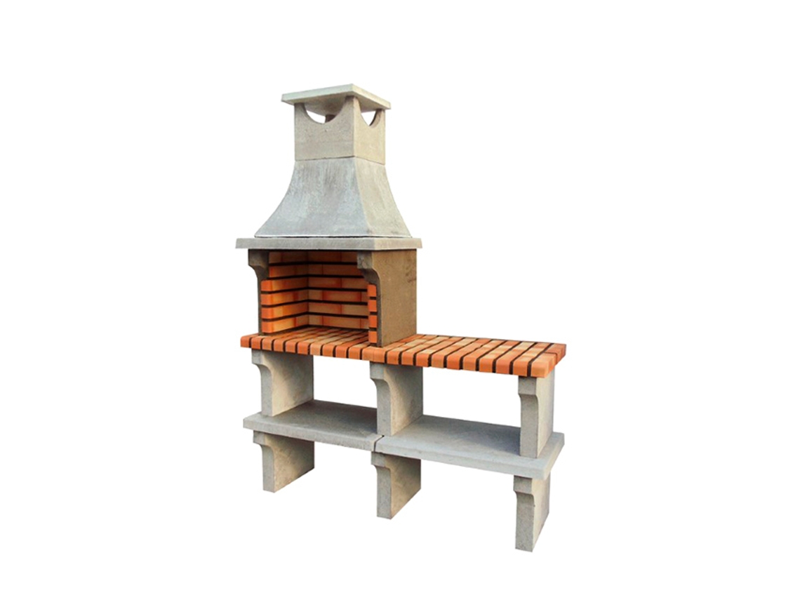 Churrasqueira ARTICIMENTOS Bbqx- Art - com 2 Bancadas, Produzida Em Tijolo e Cimento Refratário - 142x50x193cm