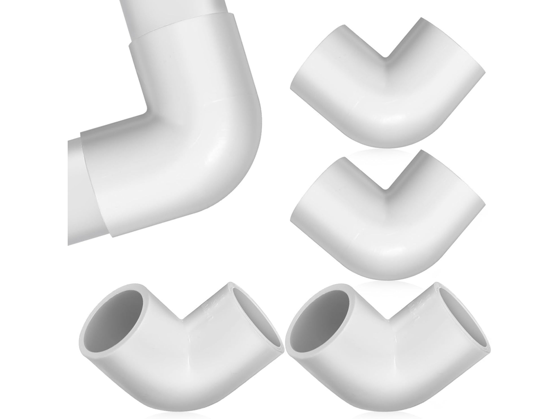 Conjunto De 6 Peças Conexões Cotovelo Em Pvc Branco Para Irrigação E