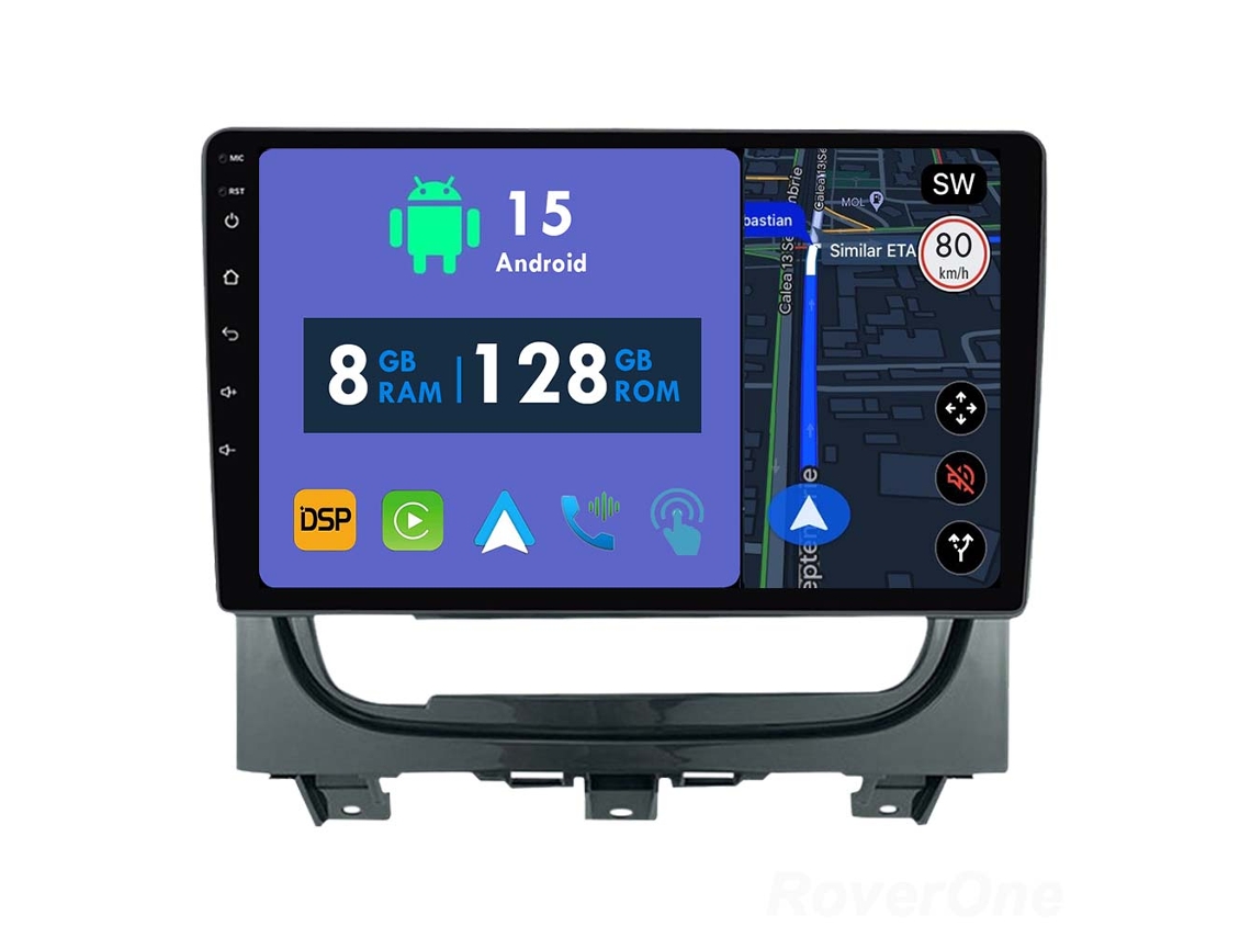 Auto Rádio Carro Bluetooth Autoradio 8GB RAM 128G ROM CarPlay Navegação GPS Ecrã Táctil RoverOne para Fiat Strada Idea 2012-2016  