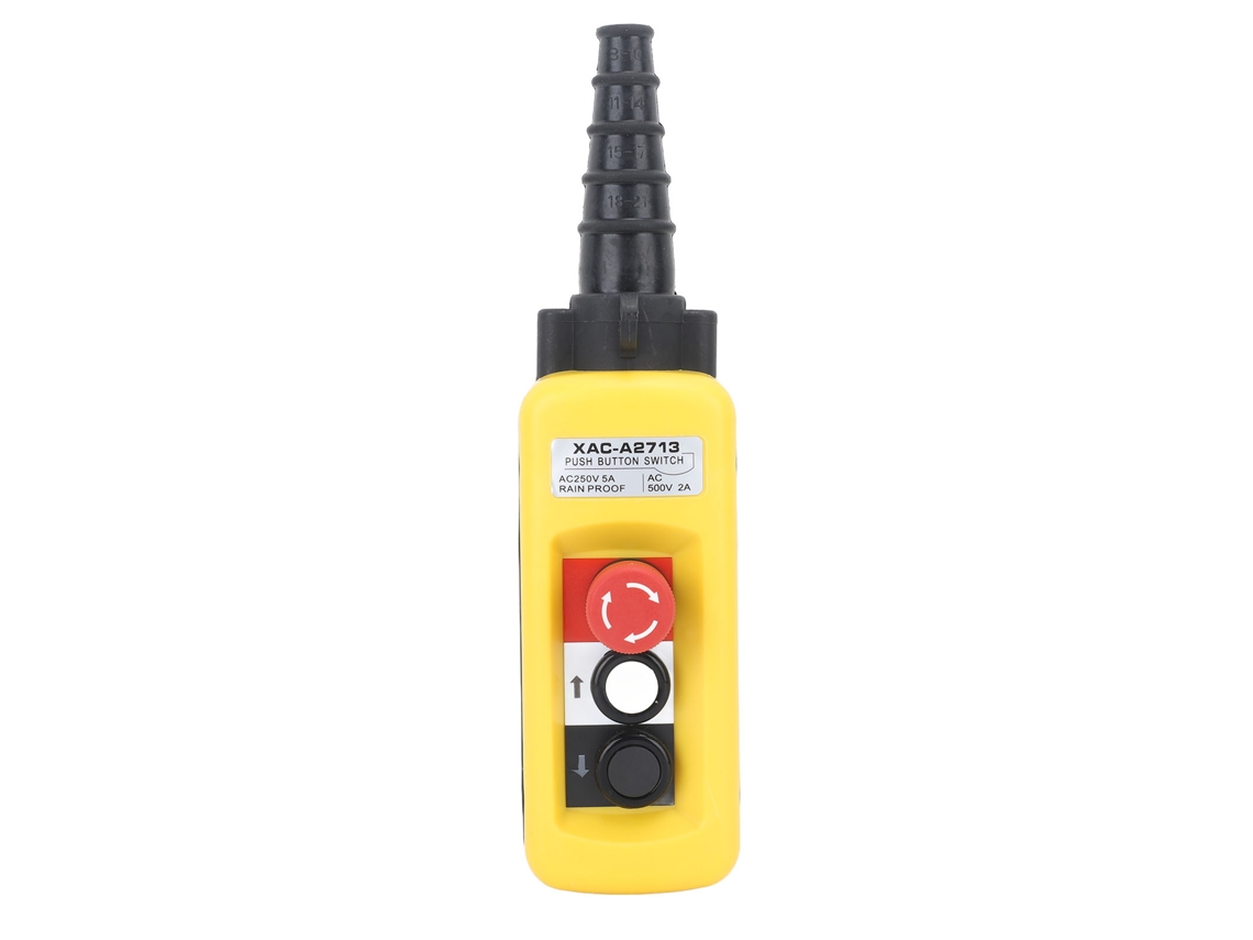 Interruptor De Botão Para Guincho Com Parada De Emergência 2 Botões Bivolt Ac250v 5a Ac500v 2a