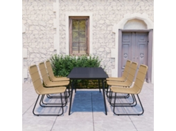 Vidaxl 7 Pcs Conjunto De Jantar Para Exterior Vime Pe E Vidro