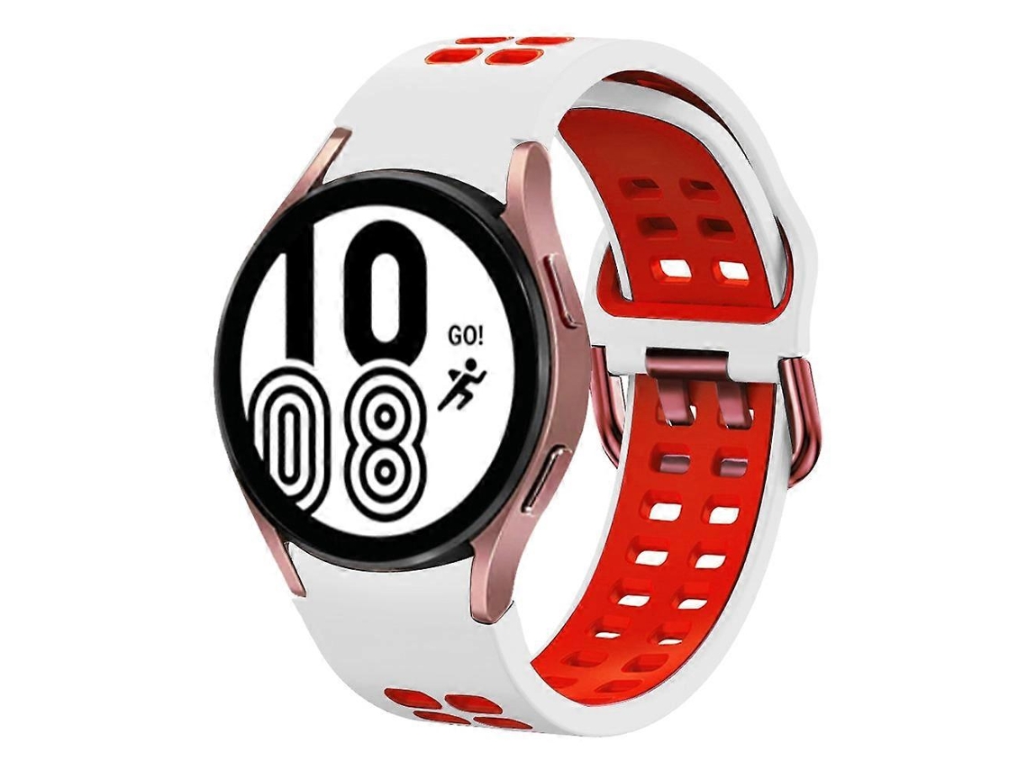 Pulseira De Silicone Respirável Bicolor Para Samsung Galaxy Watch 4 (40 Mm X 20 Mm).