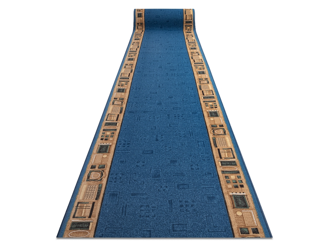 Passadeira Base Antideslizante Jena Azul 100Cm