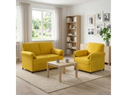 Vidaxl Conjunto De Sofás 2 Unid. Amarelo Veludo
