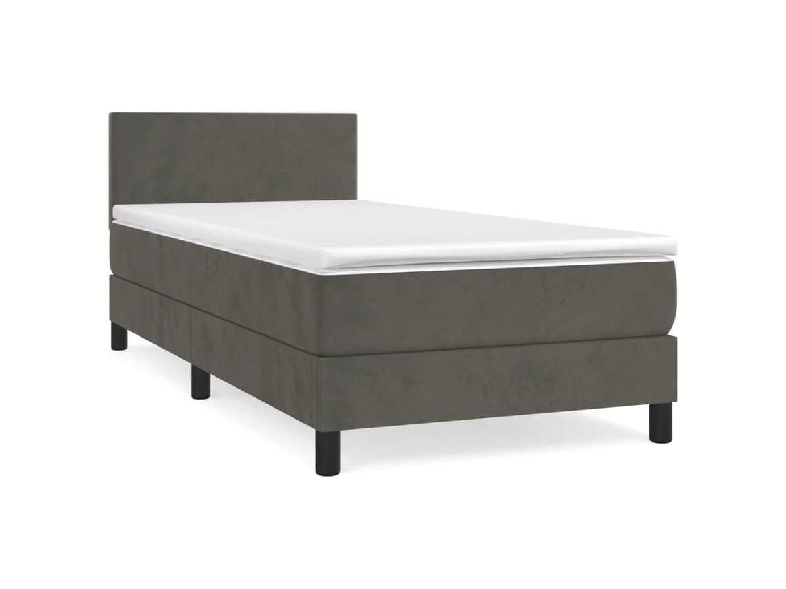 Box Spring Bed, Box Spring Beds Vidaxl Cinzeto Veludo (90 X 200 Cm)