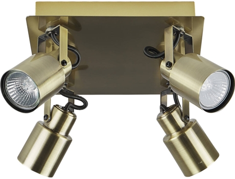 Candeeiro BELIANI de Teto 4 Luzes em Metal Cor de Bronze Bonte